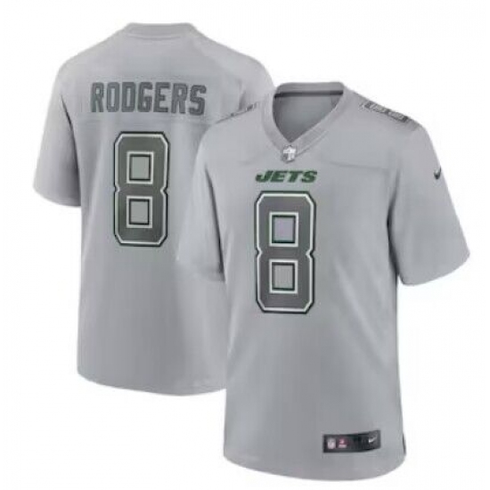 Men's New York Jets 8 Aaron Rodgers Gray 2023 Vapor Untouchable Stitched Nike Limited Jersey