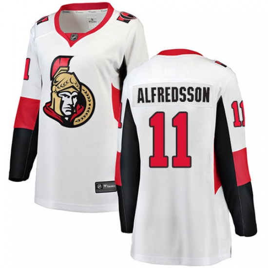Women's Ottawa Senators 11 Daniel Alfredsson Fanatics Branded White Away Breakaway NHL Jersey