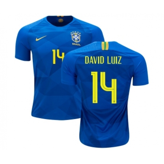Brazil 14 David Luiz Away Kid Soccer Country Jersey
