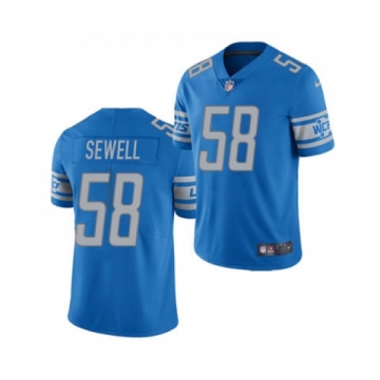 Men's Detroit Lions 58 Penei Sewell 2021 Football Draft Blue Vapor Untouchable Limited Jersey