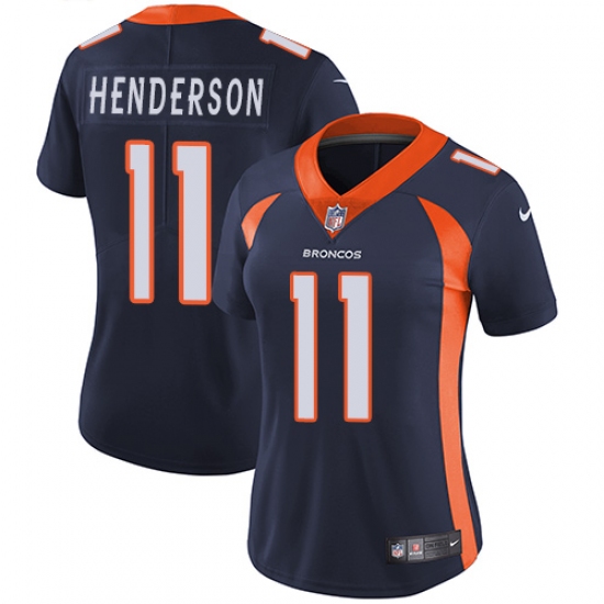 Women's Nike Denver Broncos 11 Carlos Henderson Navy Blue Alternate Vapor Untouchable Limited Player NFL Jersey