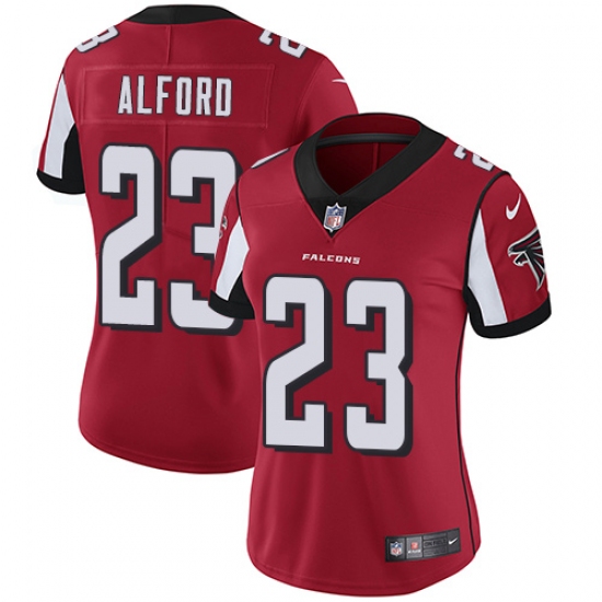 Women's Nike Atlanta Falcons 23 Robert Alford Red Team Color Vapor Untouchable Limited Player NFL Jersey