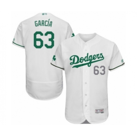 Men's Los Angeles Dodgers 63 Yimi Garcia White Celtic Flexbase Authentic Collection Baseball Player Jersey