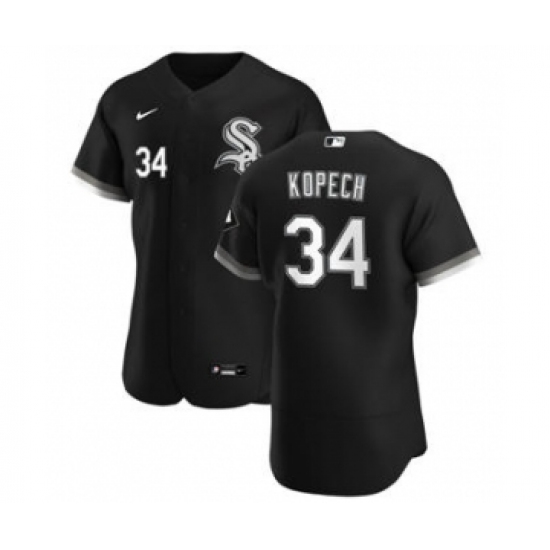 Men's Chicago White Sox 34 Michael Kopech Black Alternate 2020 Authentic Player Baseball Jersey
