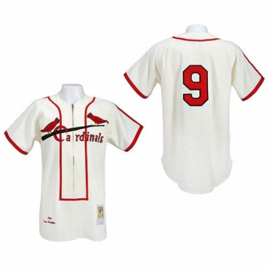 Men's Mitchell and Ness St. Louis Cardinals 9 Roger Maris Authentic Cream Throwback MLB Jersey