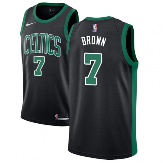 Women's Adidas Boston Celtics 7 Jaylen Brown Swingman Black NBA Jersey - Statement Edition