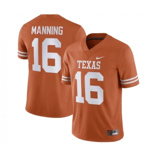 Men's Nike Texas Longhorns 16 Arch Manning Orange Stitched Jersey