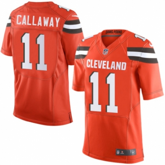 Men's Nike Cleveland Browns 11 Antonio Callaway Elite Orange Alternate NFL Jersey
