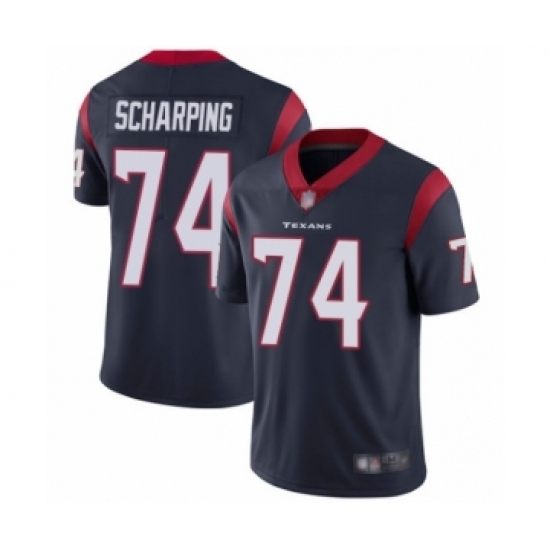 Men's Houston Texans 74 Max Scharping Navy Blue Team Color Vapor Untouchable Limited Player Football Jersey