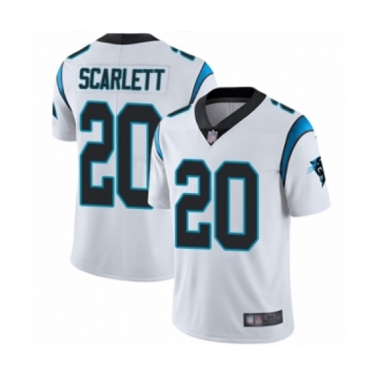 Men's Carolina Panthers 20 Jordan Scarlett White Vapor Untouchable Limited Player Football Jersey
