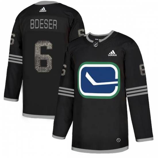Men's Adidas Vancouver Canucks 6 Brock Boeser Black 1 Authentic Classic Stitched NHL Jersey