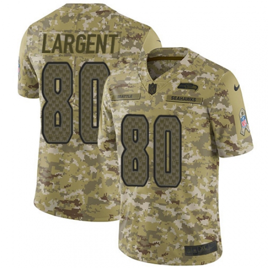 Youth Nike Seattle Seahawks 80 Steve Largent Limited Camo 2018 Salute to Service NFL Jersey