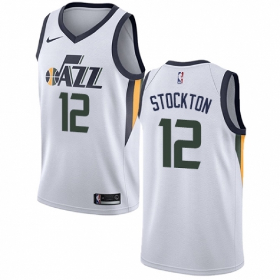Youth Nike Utah Jazz 12 John Stockton Swingman NBA Jersey - Association Edition