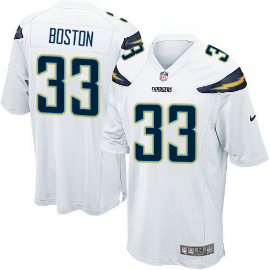 Men's Nike Los Angeles Chargers 33 Tre Boston Game White NFL Jersey