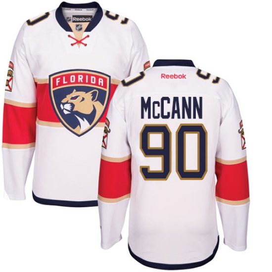 Men's Reebok Florida Panthers 90 Jared McCann Authentic White Away NHL Jersey