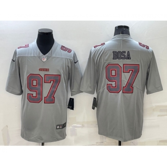 Men's San Francisco 49ers 97 Nick Bosa Grey Atmosphere Fashion 2022 Vapor Untouchable Stitched Limited Jersey