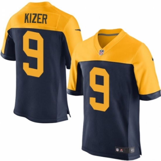 Men's Nike Green Bay Packers 9 DeShone Kizer Elite Navy Blue Alternate NFL Jersey