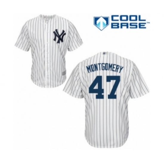 Youth New York Yankees 47 Jordan Montgomery Authentic White Home Baseball Player Jersey
