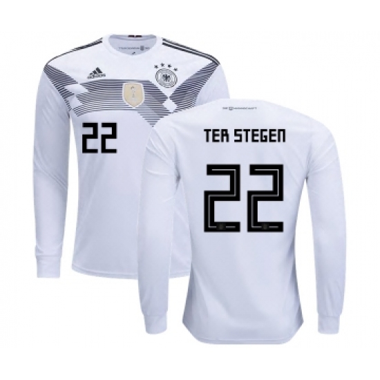 Germany 22 Ter Stegen Home Long Sleeves Kid Soccer Country Jersey