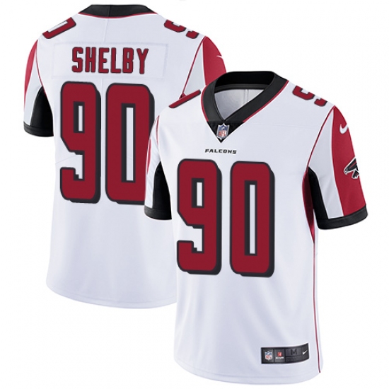 Men's Nike Atlanta Falcons 90 Derrick Shelby White Vapor Untouchable Limited Player NFL Jersey