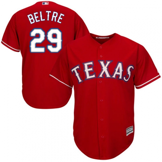 Men's Majestic Texas Rangers 29 Adrian Beltre Replica Red Alternate Cool Base MLB Jersey