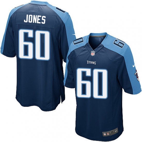 Men's Nike Tennessee Titans 60 Ben Jones Game Navy Blue Alternate NFL Jersey