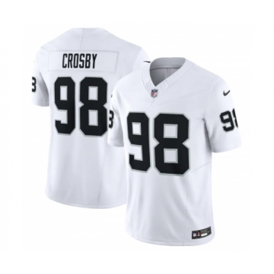 Men's Las Vegas Raiders 98 Maxx Crosby White 2023 F.U.S.E Vapor Untouchable Stitched Football Jersey