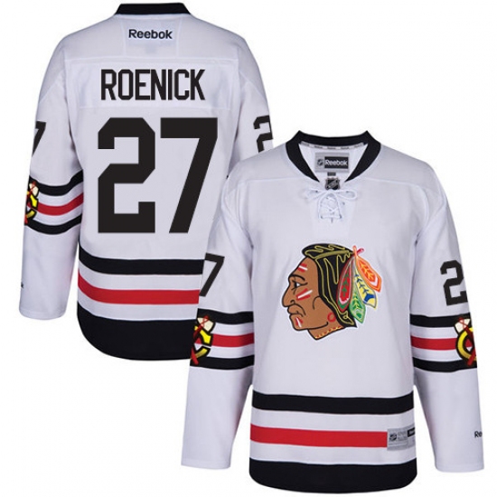 Men's Reebok Chicago Blackhawks 27 Jeremy Roenick Authentic White 2017 Winter Classic NHL Jersey