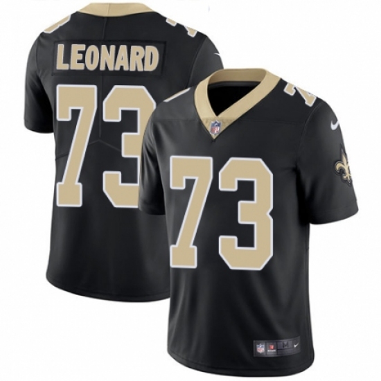 Youth Nike New Orleans Saints 73 Rick Leonard Black Team Color Vapor Untouchable Limited Player NFL Jersey