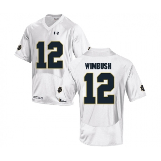 Notre Dame Fighting Irish 12 Brandon Wimbush White College Football Jersey