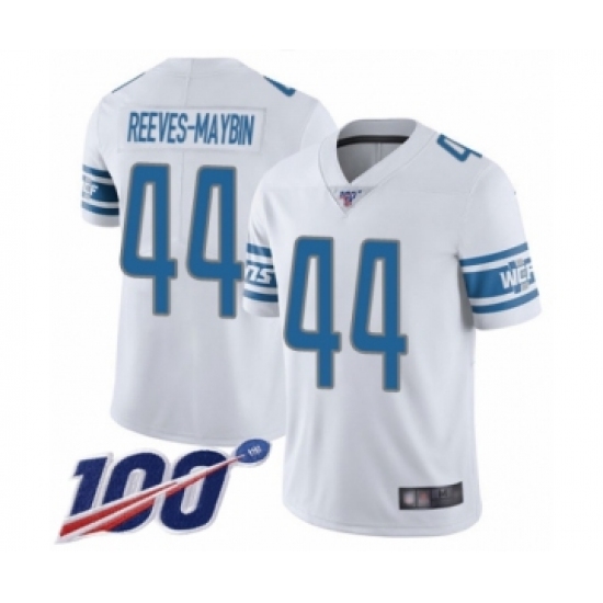 Men's Detroit Lions 44 Jalen Reeves-Maybin White Vapor Untouchable Limited Player 100th Season Football Jersey