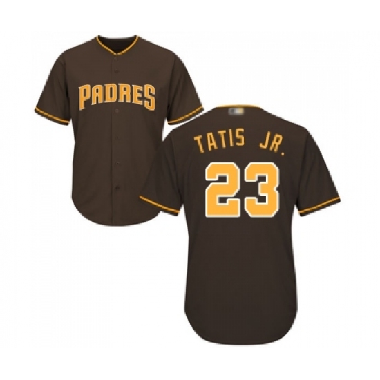Men's San Diego Padres 23 Fernando Tatis Jr. Replica Brown Alternate Cool Base Baseball Jersey