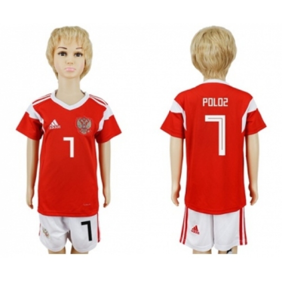 Russia 7 Poloz Home Kid Soccer Country Jersey