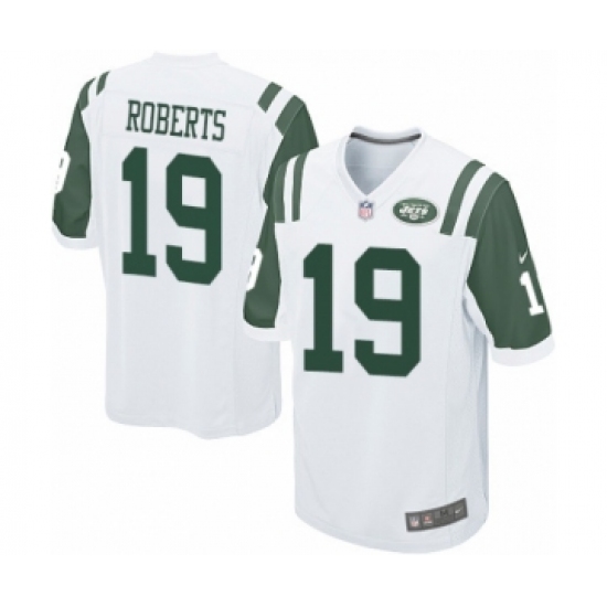 Men's Nike New York Jets 19 Andre Roberts Game White NFL Jersey