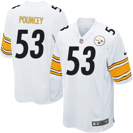 Men's Nike Pittsburgh Steelers 53 Maurkice Pouncey Game White NFL Jersey