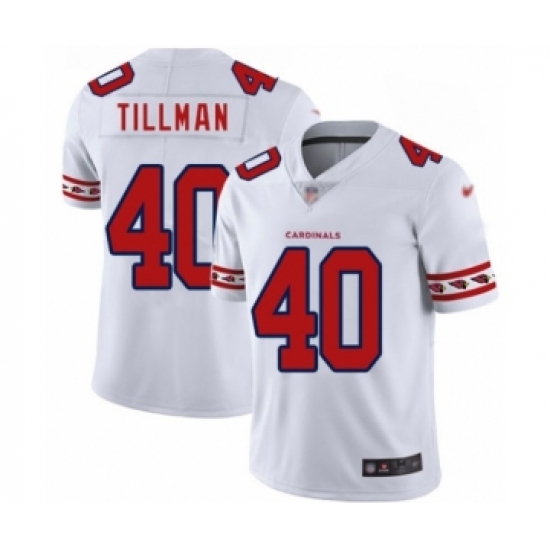 Men's Arizona Cardinals 40 Pat Tillman Limited White Team Logo Fashion Football Jersey