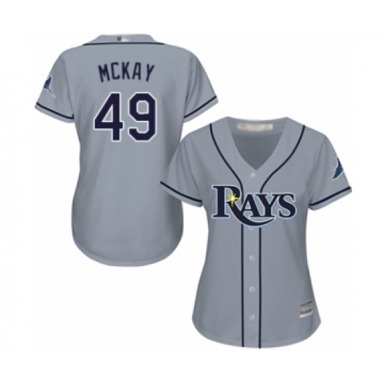 Women's Tampa Bay Rays 49 Brendan McKay Authentic Grey Road Cool Base Baseball Player Jersey