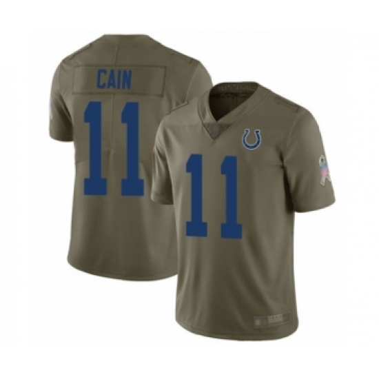 Youth Indianapolis Colts 11 Deon Cain Limited Olive 2017 Salute to Service Football Jersey