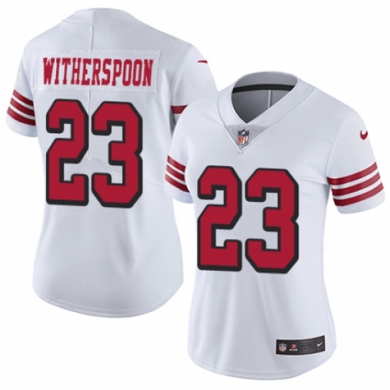 Women's Nike San Francisco 49ers 23 Ahkello Witherspoon Limited White Rush Vapor Untouchable NFL Jersey