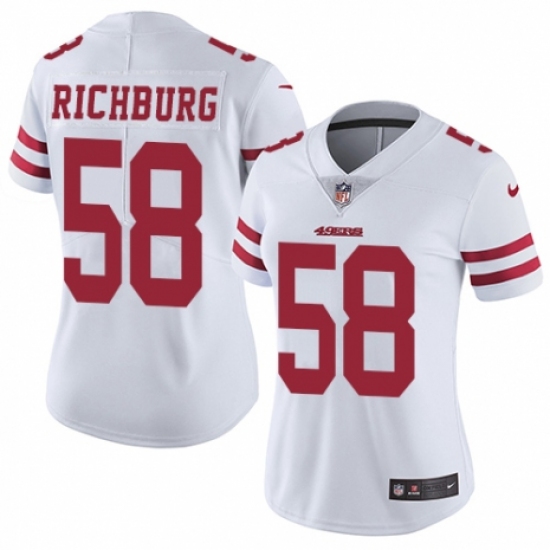 Women's Nike San Francisco 49ers 58 Weston Richburg White Vapor Untouchable Limited Player NFL Jersey