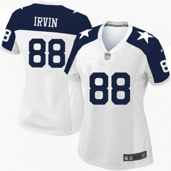 Women's Nike Dallas Cowboys 88 Michael Irvin Limited White Throwback Alternate NFL Jersey
