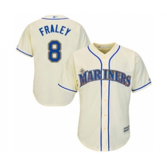 Youth Seattle Mariners 8 Jake Fraley Authentic Cream Alternate Cool Base Baseball Player Jersey