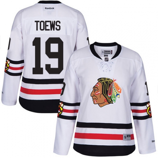 Women's Reebok Chicago Blackhawks 19 Jonathan Toews Authentic White 2017 Winter Classic NHL Jersey