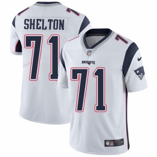 Men's Nike New England Patriots 71 Danny Shelton White Vapor Untouchable Limited Player NFL Jersey