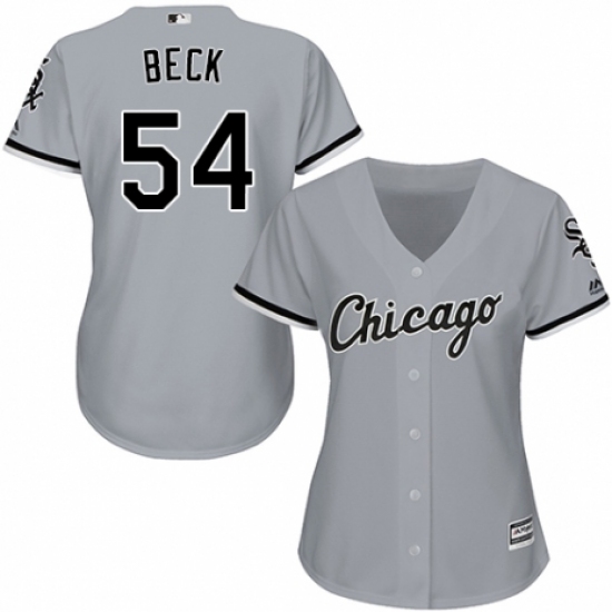 Women's Majestic Chicago White Sox 54 Chris Beck Replica Grey Road Cool Base MLB Jersey