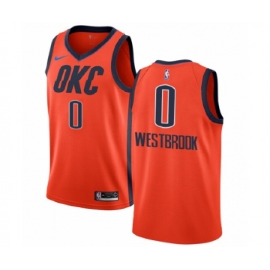 Women's Nike Oklahoma City Thunder 0 Russell Westbrook Orange Swingman Jersey - Earned Edition