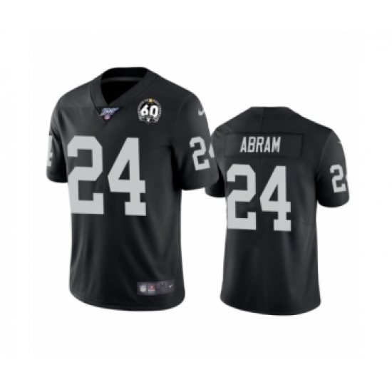 Men's Oakland Raiders 24 Johnathan Abram Black 60th Anniversary Vapor Untouchable Limited Player 100th Season Football Jersey