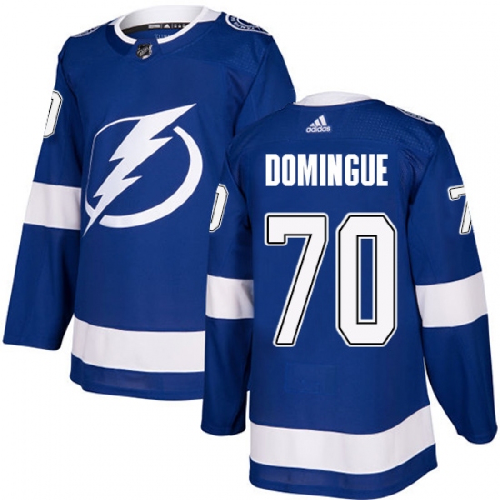 Men's Adidas Tampa Bay Lightning 70 Louis Domingue Authentic Royal Blue Home NHL Jersey