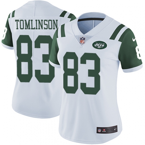 Women's Nike New York Jets 83 Eric Tomlinson White Vapor Untouchable Limited Player NFL Jersey
