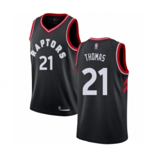 Men's Toronto Raptors 21 Matt Thomas Authentic Black Basketball Jersey Statement Edition